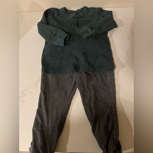 Henley Long-sleeve and Corduroy Pants